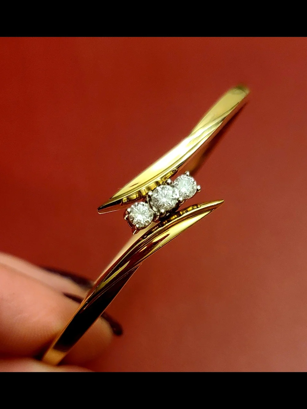14K Gold And 1/2CT Diamond Bangle Bracelet